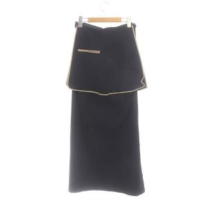 CLANE 22SS ATTACH FLAP SKIRT スカート タイト マキシ ロング バイカラー 2 M 紺