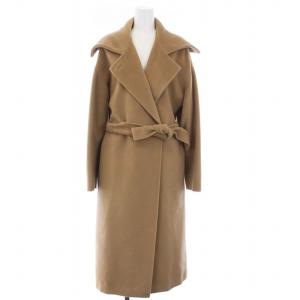 白タグ マニュエラ アイコンコート ガウンコート バージンウール カシミヤ混 42 ベージュ