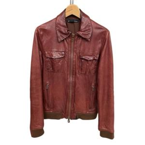 ラムレザー ジャケット 羊革 M ワインレッド