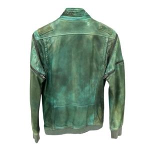 DIESEL シープスキン 3WAY ジップレザージャケット S グリーン