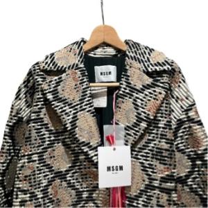 MSGM ジャガード パイソン チェスター オーバーコート 40 2542MDC112 総柄