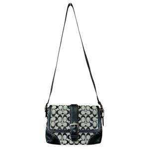 COACH シグネチャー ショルダー バッグ レザー キャンバス 黒 ブラック H0872 F12641 AA