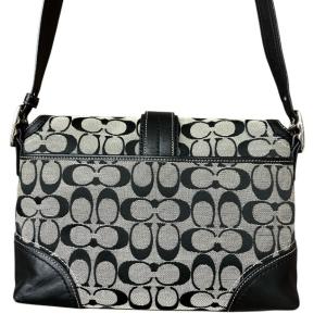 COACH シグネチャー ショルダー バッグ レザー キャンバス 黒 ブラック H0872 F12641 AA