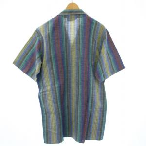 MISSONI UOMO シャツ ストライプ 半袖 オープンカラー S マルチカラー
