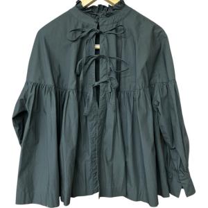 nest Robe 21SS フリルカラー ギャザー ブラウス ブラック F 01211-1110