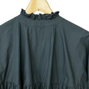 nest Robe 21SS フリルカラー ギャザー ブラウス ブラック F 01211-1110