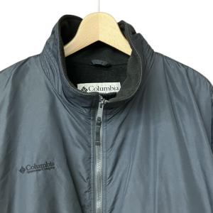 Columbia ナイロン ジップアップ ブルゾン 裏地フリース 紺 ネイビー XL F02 WM5020
