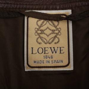 LOEWE ヴィンテージ フレアスカート ミモレ丈 ナッパレザー 42 M 茶 ブラウン /BM AA