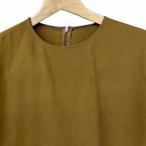 MM6 Maison Margiela 16SS 半袖 ブラウス アシンメトリー プリーツ 茶系 42 L位 S52NC0055 AA