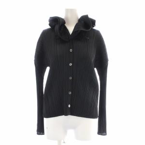 イッセイミヤケ カーディガン ブラウス プリーツ フリル 3 ブラック