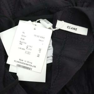 CLANE 24SS SHEER CHECK TUCK WAIST BLOUSE ブラウス 長袖 チェック Vネック