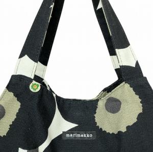 marimekko ウニッコ キャンバス トートバッグ 花柄 白 黒 ホワイト ブラック