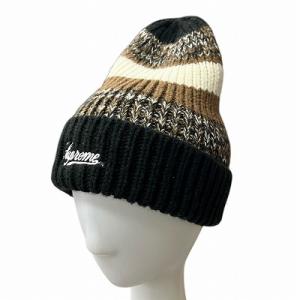Supreme 21FW Mixed Stripe Beanie ブラウン ブラック