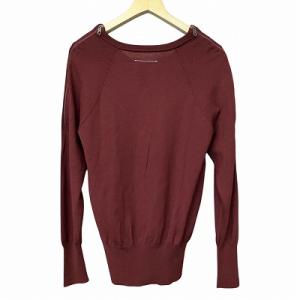 MM6 Maison Margiela ショルダージップ Vネック ニット セーター キャミソール バーガンディー ワイン M ここのえタグ 32HA078