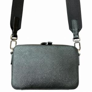 PRADA ブリック ショルダー バッグ サフィアーノ レザー ブラック