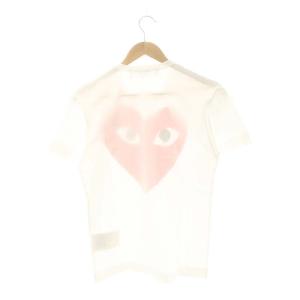 PLAY Comme des Garçons AD2017 プリント半袖Tシャツ クルーネック S 白 赤 ホワイト レッド AZ-T026