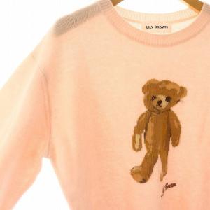 Lily Brown LilyBrown 23AW Lily Bear ニット プルオーバー セーター 長袖 F ピンク /MI OS