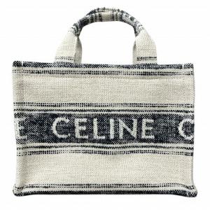 CELINE SMALL CABAS THAIS 2WAY ショルダー バッグ オフホワイト ネイビー