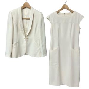 ジャケット ワンピース セットアップ オフホワイト クリーム 生成り 7号 S位