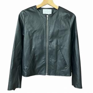 ライダース ジャケット フェイクレザー ノーカラー 黒 ブラック 40 L位 6425-699-0302