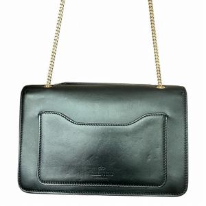 VALENTINO GARAVANI デミルーン 2WAY チェーン スタッズ ショルダーバッグ ブラック