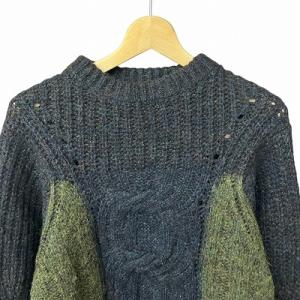 ISABEL MARANT ETOILE アルパカ モヘア ケーブル ニット セーター 灰 緑 グレー グリーン 36 Sサイズ位 AA