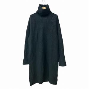 モックネック ウール プルオーバー ロング丈 黒 ブラック S 5B002-0222-2