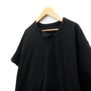 Ground Y Tシャツ カットソー 半袖 無地 切替 1 黒 ブラック GW-T24-040 /SY18 GY12