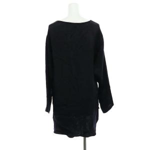 DRIES VAN NOTEN キュプラVネックサテンブラウス プルオーバー ブラック