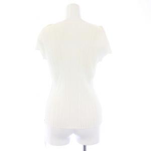 PLEATS PLEASE ISSEY MIYAKE イッセイミヤケ カットソー ブラウス ラウンドネック 半袖 花転写プリント 3 L 白 ホワイト 黄 イエロー