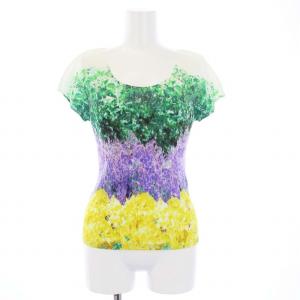 イッセイミヤケ カットソー 花畑プリント 3 グリーン パープル イエロー