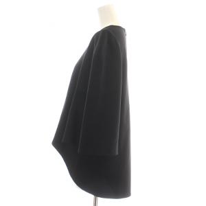 ENFOLD ブラウス 七分袖 アシンメトリー フレアスリーブ ストレッチ 36 S 黒 ブラック /NW32