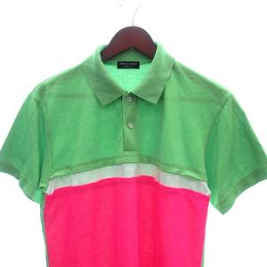 COMME des GARCONS HOMME PLUS ポロシャツ 鹿の子 メッシュ 切替 バイカラー 半袖 黄緑 イエローグリーン /AU GY17