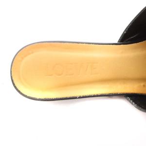 LOEWE ゲート ミュール レザー 37 ブラック ブラウン