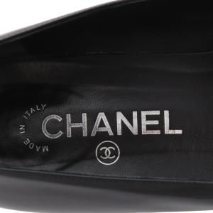 CHANEL オペラシューズ パテントレザー ココマーク 37 ブラック G30757