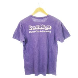 HYSTERIC GLAMOUR Tシャツ カットソー ラウンドネック 丸首 半袖 コットン プリント ロゴ ガール M 紫 パープル /CK6