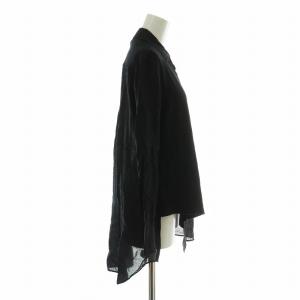 Ground Y シャツ ブラウス 長袖 変形 アシンメトリー 1 S 黒 ブラック /XZ GY12