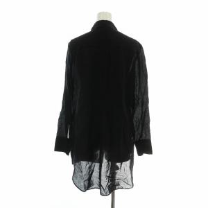 Ground Y シャツ ブラウス 長袖 変形 アシンメトリー 1 S 黒 ブラック /XZ GY12