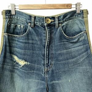 MIHARA YASUHIRO ドッキング ミリタリー カーゴ デニム パンツ ウォッシュ加工 ダメージ加工 紺 ネイビー 緑 カーキ