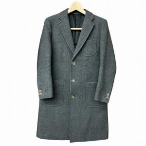カシミヤ混 ウール チェスター コート 灰 グレー 36 S位 MPC-156W