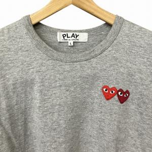 PLAY Comme des Garçons Ｔシャツ ダブルハート ワッペン PHILLIP PAGOWSKI 半袖 灰色 グレー AZ-T225