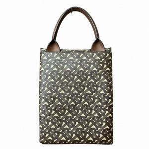 BURBERRY TB 総柄 モノグラム PVCハンドバッグ ブラウン MDICSSTU75CHI