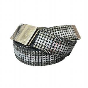 × SWAROVSKI スワロフスキー 10周年記念 HEARTFUL期 gingam ベルト 黒 ブラック