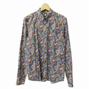 総柄 ペイズリー ボタンダウン シャツ 長袖 SLIMFIT OASIS マルチカラー 4 L位