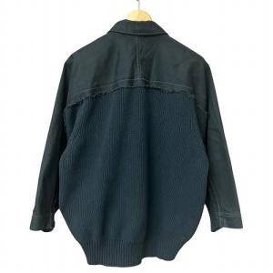 DIESEL ニット ドッキング デニム ジャケット カットオフ 黒 ブラック  XS AA