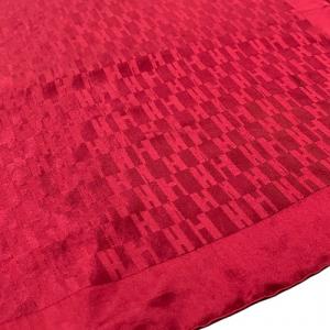 HERMES プチ カレ H柄 総柄 シルク スカーフ 赤 レッド AA