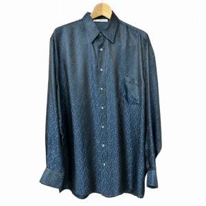 レーヨン シャツ ペイズリー 長袖 紺 ネイビー 46 M位 FN-MN-SHIR000452 AA