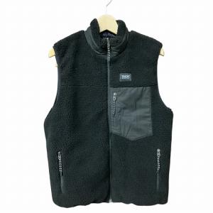 リバーシブル ボア ナイロン ダウンベスト 2WAY 黒 ブラック M