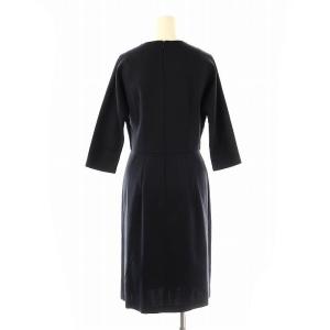 JIL SANDER カシュクール 七分袖 ワンピース ひざ丈 34 ブラック /DF OS