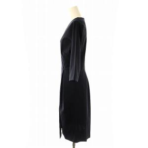 JIL SANDER カシュクール 七分袖 ワンピース ひざ丈 34 ブラック /DF OS